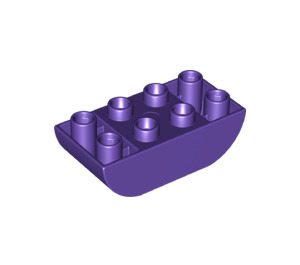 LEGO Violet foncé Duplo Brique 2 x 4 avec Incurvé Bas (98224)
