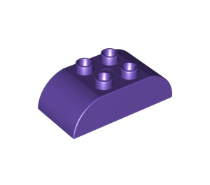 LEGO Dark Purple Duplo Brick 2 x 4 with Curved Sides (98223)