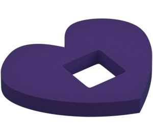 LEGO Dark Purple Felt Heart 3 x 4 with Square Hole (66826)