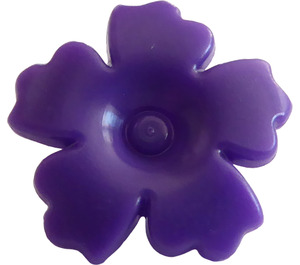 LEGO Dark Purple Flower with Serrated Petals with Small Pin (93080)