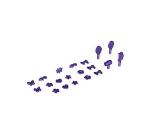 LEGO Dark Purple Friends Hair Accessories, Complete Set (93080 / 96389)