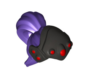 LEGO Violet Foncé Cheveux Pulled Retour avec Queue de cheval avec Headpiece avec Rouge Circles (47031)