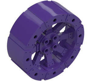 LEGO Dark Purple Hard Plastic Wheel Ø56 x 22 with Spokes (55817 / 61745)