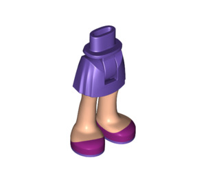 LEGO Dark Purple Hip with Basic Curved Skirt with Magenta Shoes with Thick Hinge (23896 / 35614)