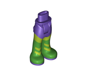 LEGO Dark Purple Hip with Pants with Green Boots and Lime Chevrons (16985)