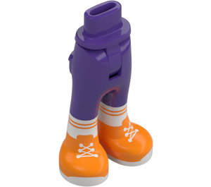 LEGO Mörklila Höft med Pants med Orange shoes (2277)