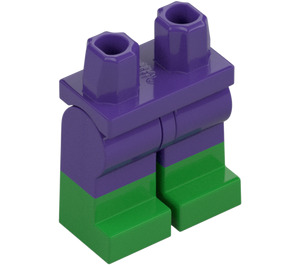 LEGO Donkerpaars Heupen en benen met Groen Boots (77601 / 79690)