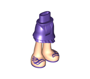 LEGO Dark Purple Hips and Skirt with Ruffle with Purple Sandals (20379)