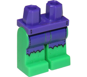 LEGO Mörklila Hulk med Tattered Pants Minifigur Höfter och ben (3815)