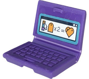 LEGO Violet Foncé Ordinateur Portable avec Screen Autocollant (18659)