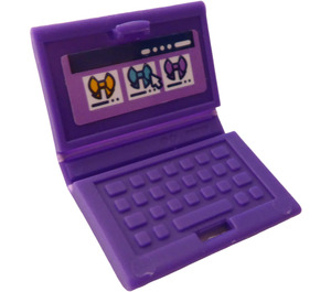 LEGO Dunkles Violett Laptop mit Gelb, Blau und Lila Ribbon Aufkleber (18659)