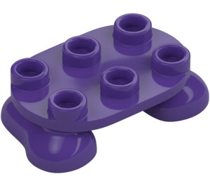 LEGO Tumma purppura Jalat 2 x 3 jossa 2 Feet (66859)