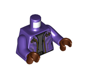 LEGO Dark Purple Minifig Torso with Jacket and Lavender Trim over Dark Stone Gray Shirt (973)