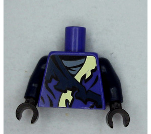 LEGO Donkerpaars Minifiguur Torso met Torn Robe en Dark Blauw Strap (973)