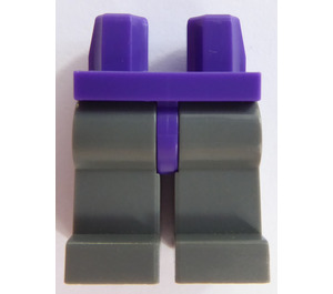 LEGO Dunkelviolett Minifigur Hüften mit Dark Stone Grau Beine (73200 / 88584)