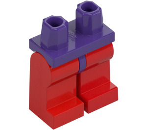 LEGO Mørke lilla Minifigur Hofter med Rød Ben (73200 / 88584)