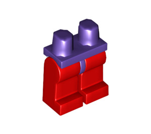 LEGO Violet foncé Minifigure Les hanches avec rouge Jambes (73200 / 88584)