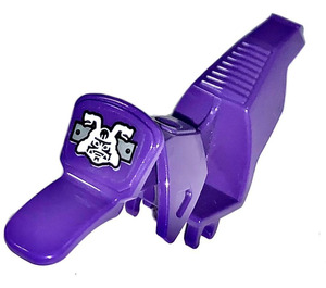 LEGO Dark Purple Motorcycle Fairing Body with Garmadon Head Sticker (50860)