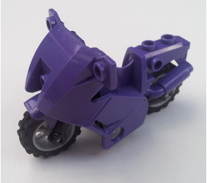 LEGO Dark Purple Motorcycle Fairing with Medium Stone Grey wheels