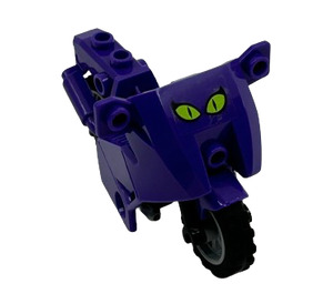 LEGO Dark Purple Motorcycle with Black Chassis with Cat Eyes Sticker (52035)