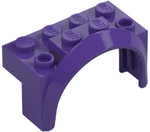 LEGO Dunkelviolett Kotflügel Stein 2 x 4 x 2 mit Rad Bogen (3387)