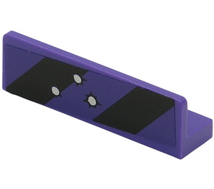 LEGO Dark Purple Panel 1 x 4 with Rounded Corners with Bullet Holes Sticker (15207)