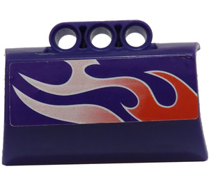 LEGO Dark Purple Panel 4 x 6 Side Flaring Intake with Three Holes with Flames Right Sticker (61069)