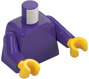 LEGO Dark Purple Plain Minifig Torso with Dark Purple Arms and Yellow Hands (973 / 76382)