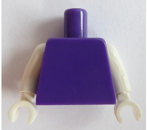LEGO Dark Purple Plain Minifig Torso with White Arms and White Hands (76382 / 88585)