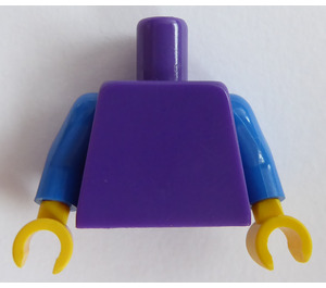 LEGO Dunkelviolett Schmucklos Torso mit Blau Arme und Gelb Hände (973 / 76382)