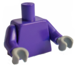 LEGO Dunkelviolett Schmucklos Torso mit Dark Purple Arme und Medium Stone Grau Hände (973)