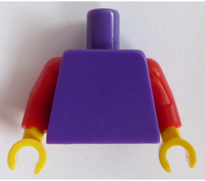 LEGO Donkerpaars Vlak Torso met Rood Armen en Geel Handen (76382 / 88585)