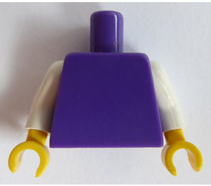 LEGO Dunkelviolett Schmucklos Torso mit Weiß Arme und Gelb Hände (76382 / 88585)