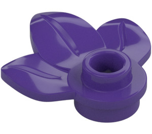 LEGO Violet Foncé assiette 1 x 1 avec 3 Plante Feuilles (32607)