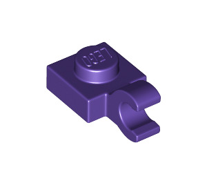 LEGO Dark Purple Plate 1 x 1 with Horizontal Clip (Thick Open 'O' Clip) (52738 / 61252)