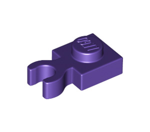 LEGO Violet foncé assiette 1 x 1 avec Verticale Agrafe (Clip en O ouvert épais) (44860 / 60897)