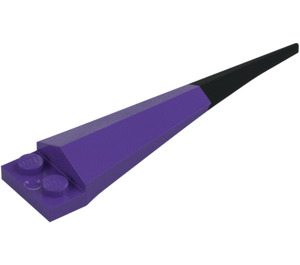 LEGO Dark Purple Plate 1 x 2 Flexible with Black Tip (61406