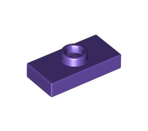 LEGO Dark Purple Plate 1 x 2 with 1 Stud (without Bottom Groove) (3794)