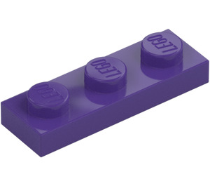 LEGO Dunkelviolett Platte 1 x 3 (3623)