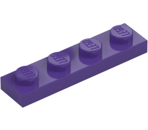 LEGO Mørk lilla Plate 1 x 4 (3710)