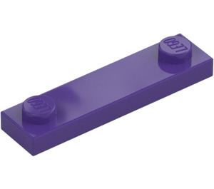 LEGO Morado oscuro Placa 1 x 4 con Dos Espigas sin ranura (92593)