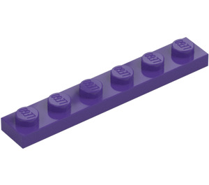 LEGO Donkerpaars Plaat 1 x 6 (3666)