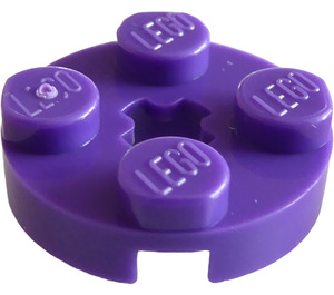 LEGO Dark Purple Plate 2 x 2 Round with Axle Hole (with '+' Axle Hole) (4032)