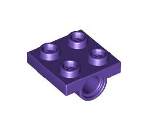 LEGO Violet foncé assiette 2 x 2 avec Trou sans support transversal (2444)