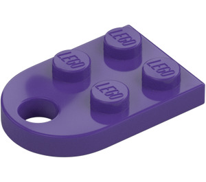 LEGO Dark Purple Plate 2 x 3 with Rounded End and Pin Hole (3176)