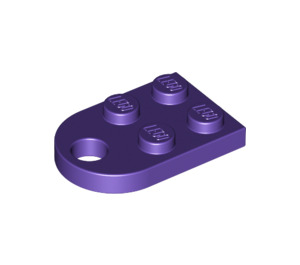 LEGO Dark Purple Plate 2 x 3 with Rounded End and Pin Hole (3176)