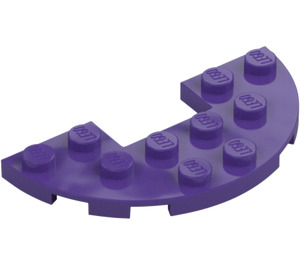 LEGO Tumma purppura Levy 3 x 6 Pyöreä Puoli Ympyrä jossa Aukko (18646)