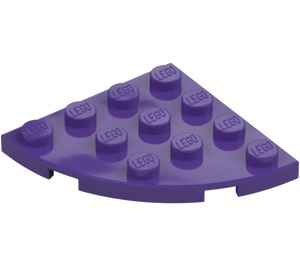 LEGO Tumma purppura Levy 4 x 4 Pyöreä Kulma (30565)