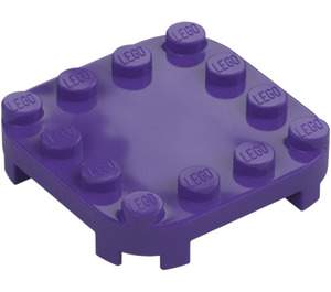 LEGO Dark Purple Plate 4 x 4 x 0.7 with Rounded Corners and Empty Middle (66792)