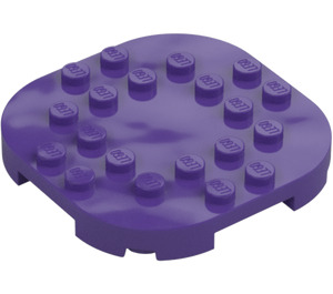 LEGO Viola scuro Piastra 6 x 6 x 0.7 Rotondo Semicircle (66789)